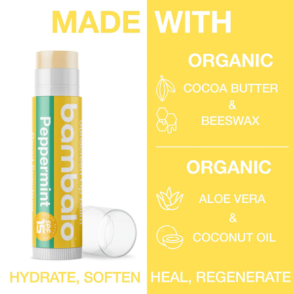 Bambalo 4-Pack SPF 15 Lip Balms - USA Made