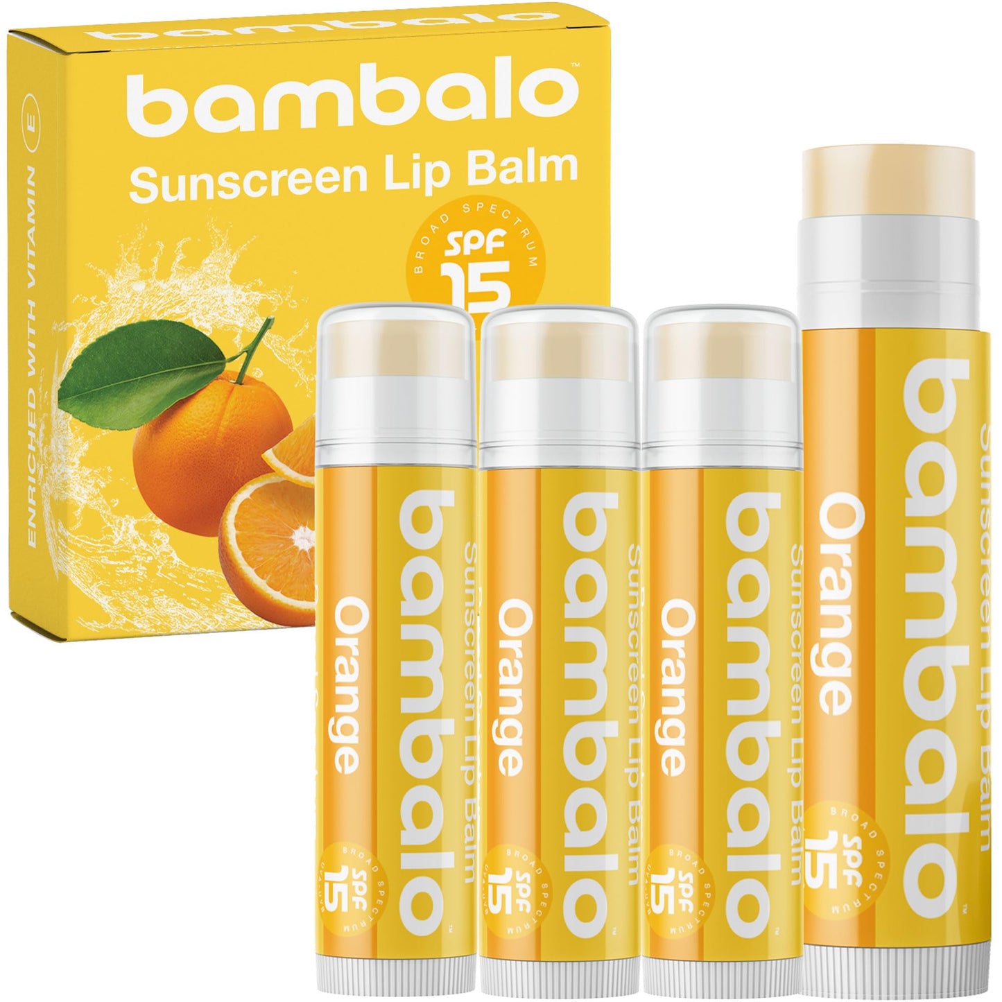 Bambalo 4-Pack SPF 15 Lip Balms - USA Made