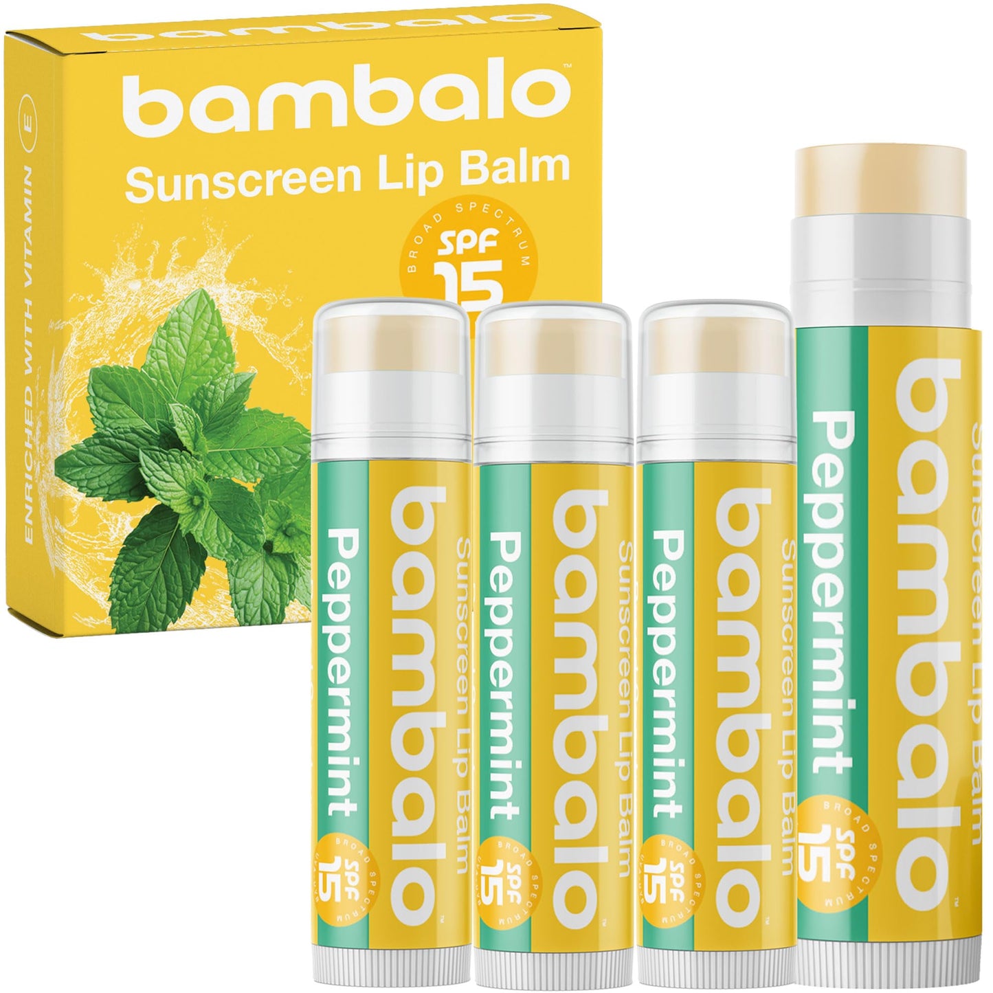 Bambalo 4-Pack SPF 15 Lip Balms - USA Made