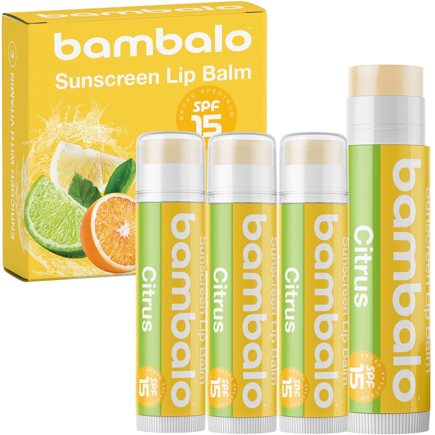 Bambalo 4-Pack SPF 15 Lip Balms - USA Made