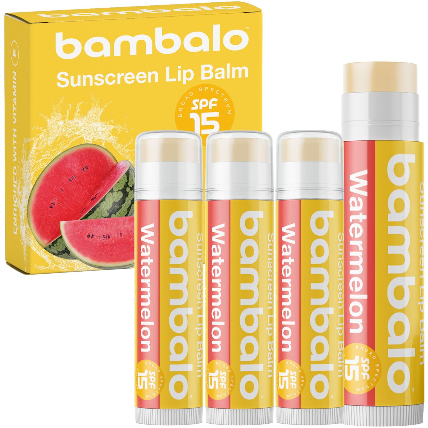 Bambalo 4-Pack SPF 15 Lip Balms - USA Made