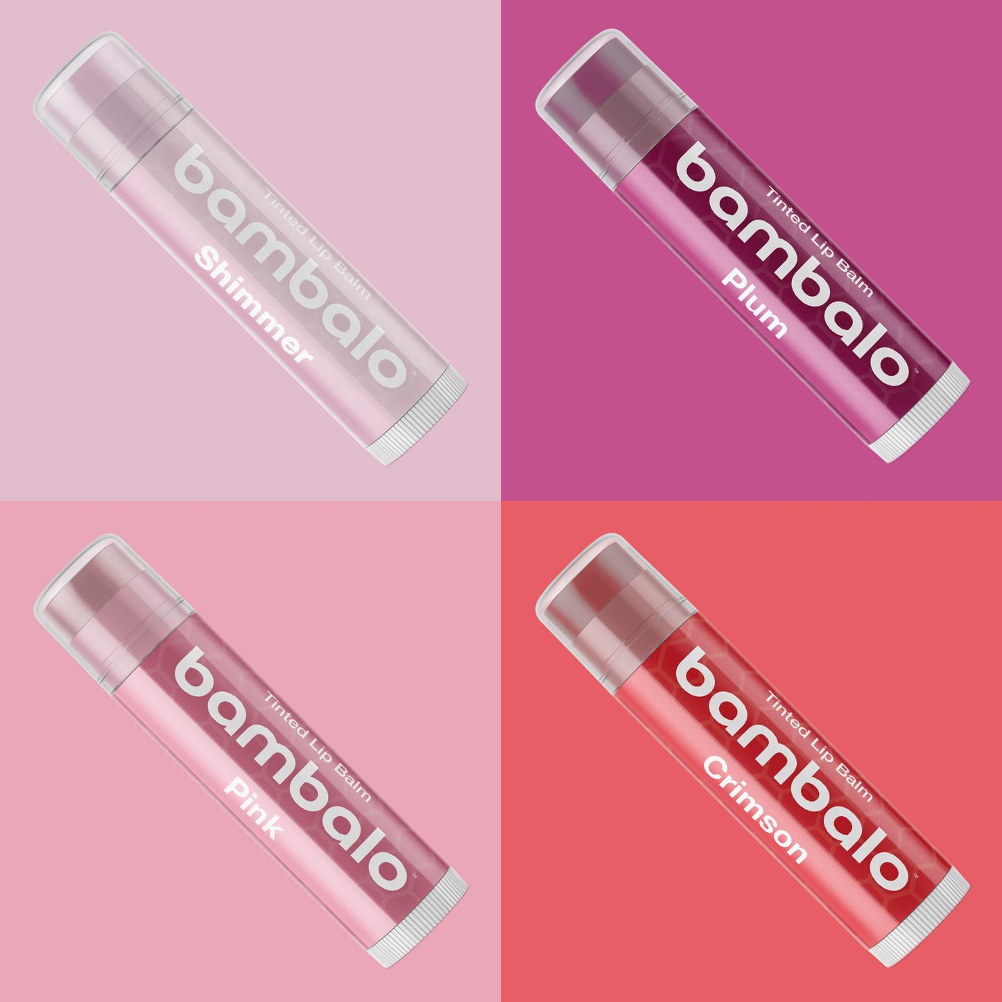 Bambalo 4-Pack Tinted Lip Balms - USA Made