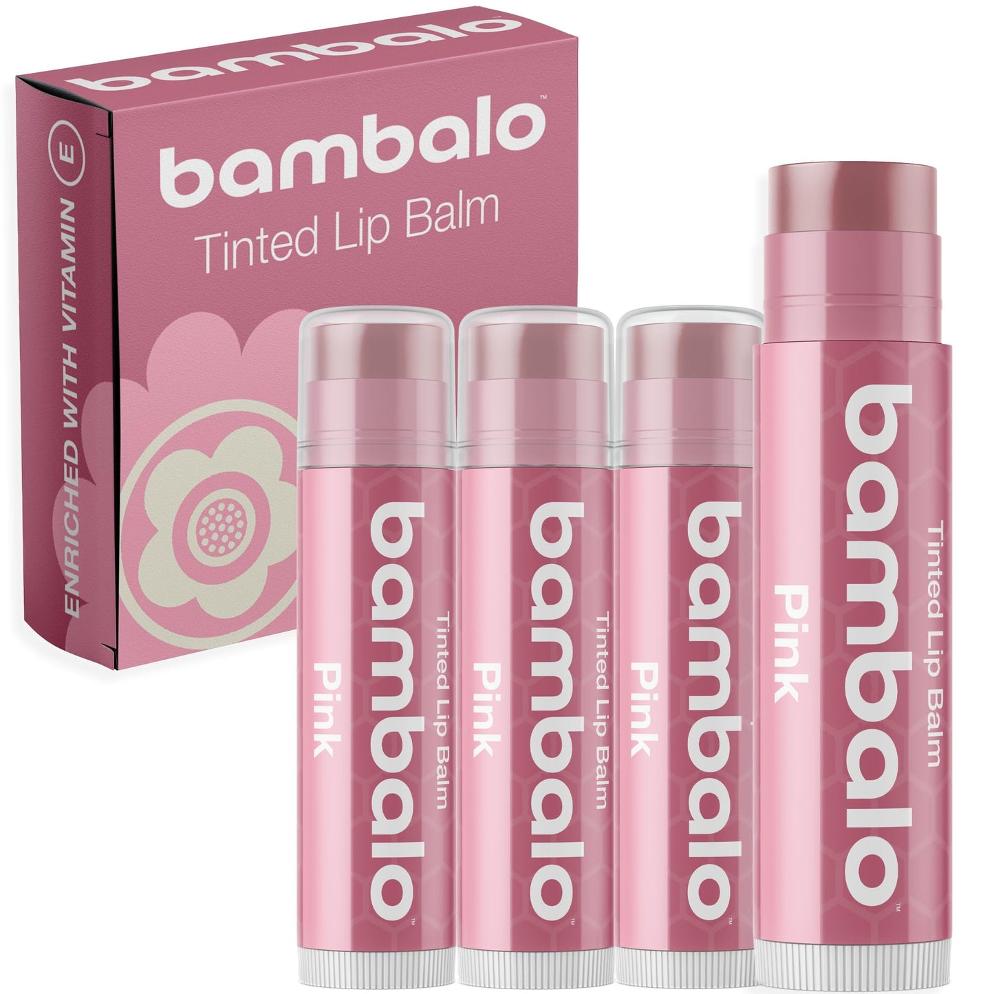 Bambalo 4-Pack Tinted Lip Balms - USA Made