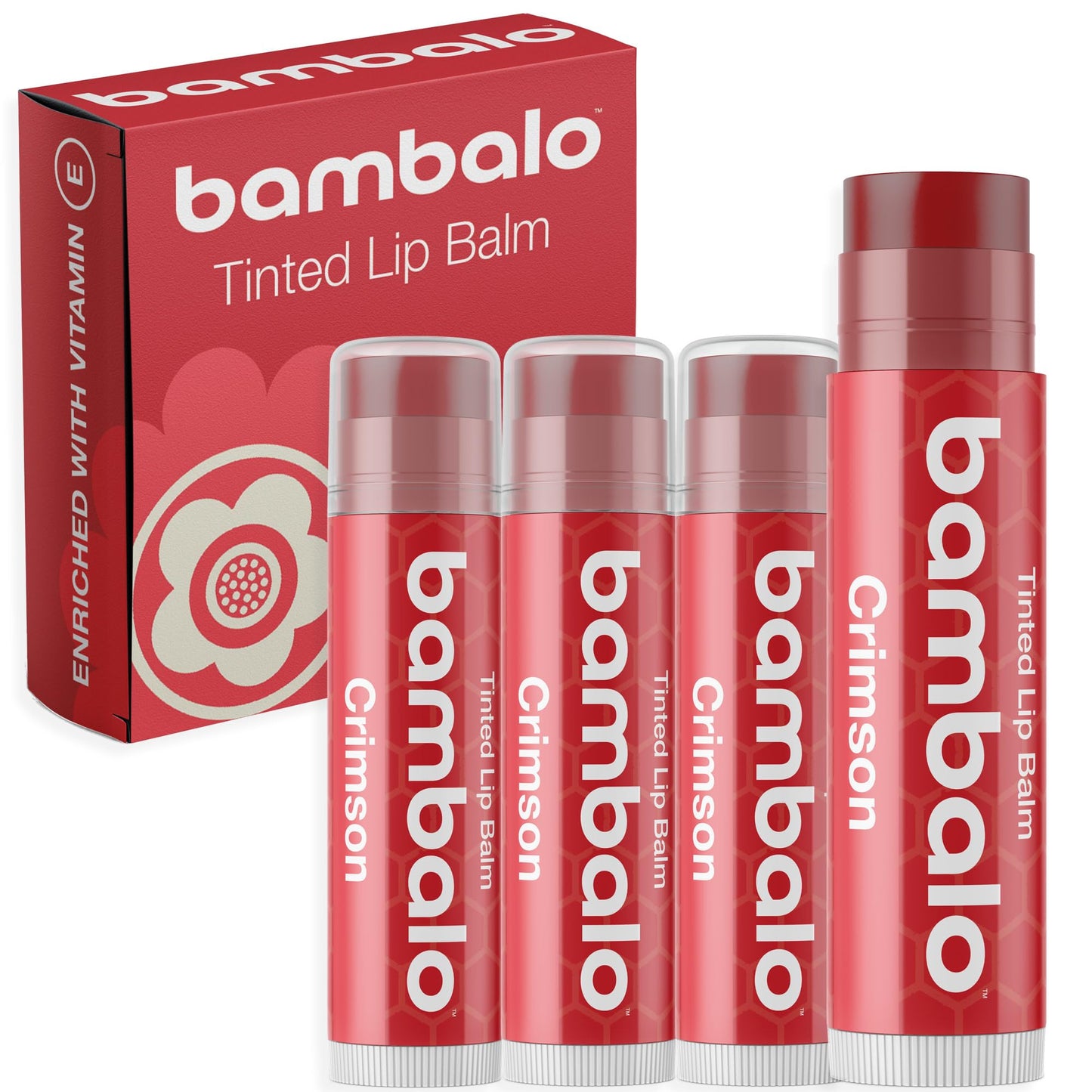 Bambalo 4-Pack Tinted Lip Balms - USA Made